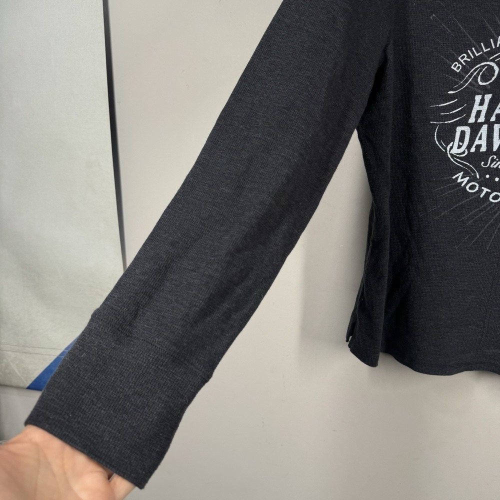 Harley Davidson Women's Sz 2X Long Sleeve Waffle Knit Thermal T Shirt Bike Y2K - Picture 6 of 16